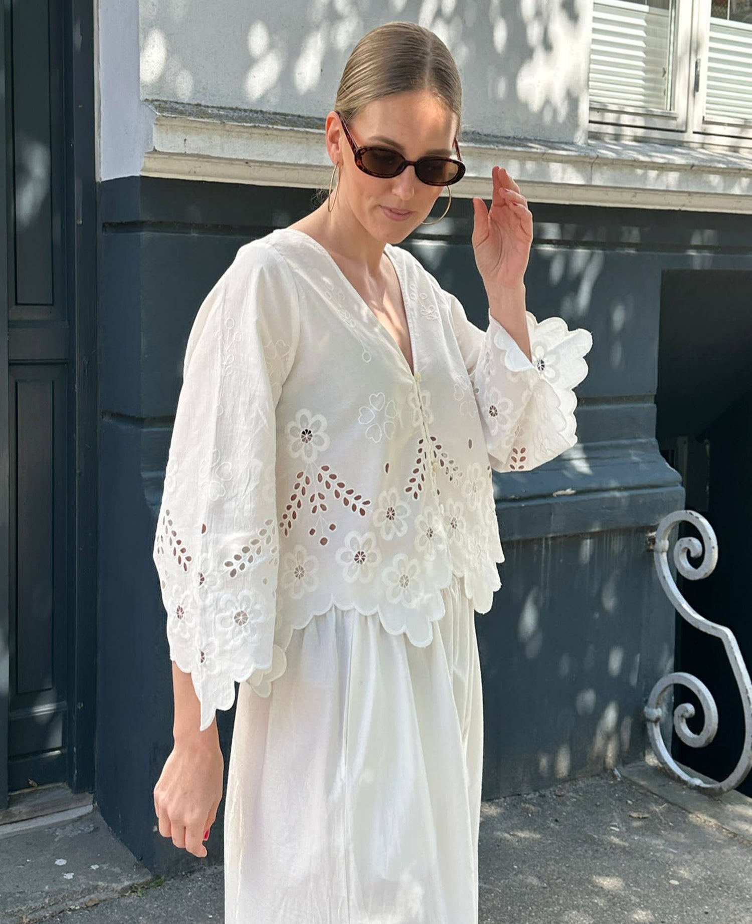 Trine Top - White Cutwork