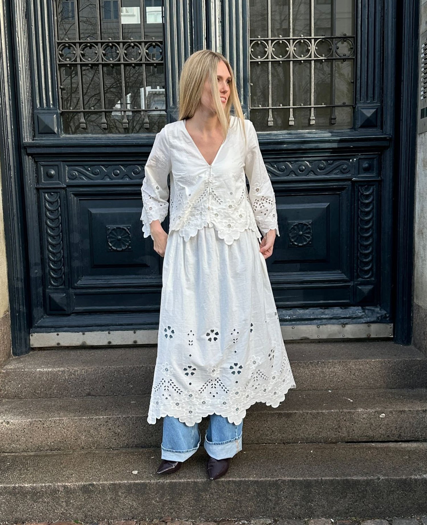 Trine Skirt - White Cutwork