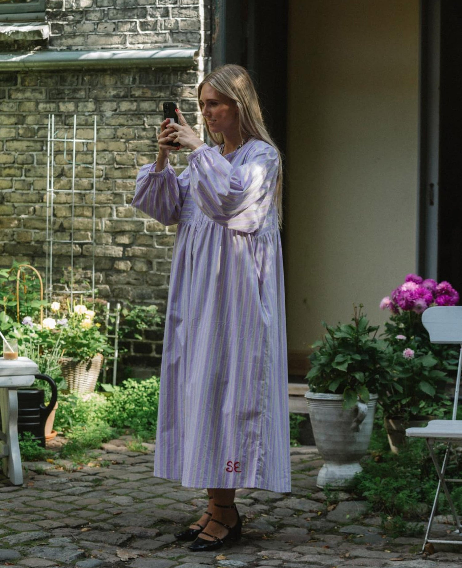 Vera Dress - Lavender Stripes