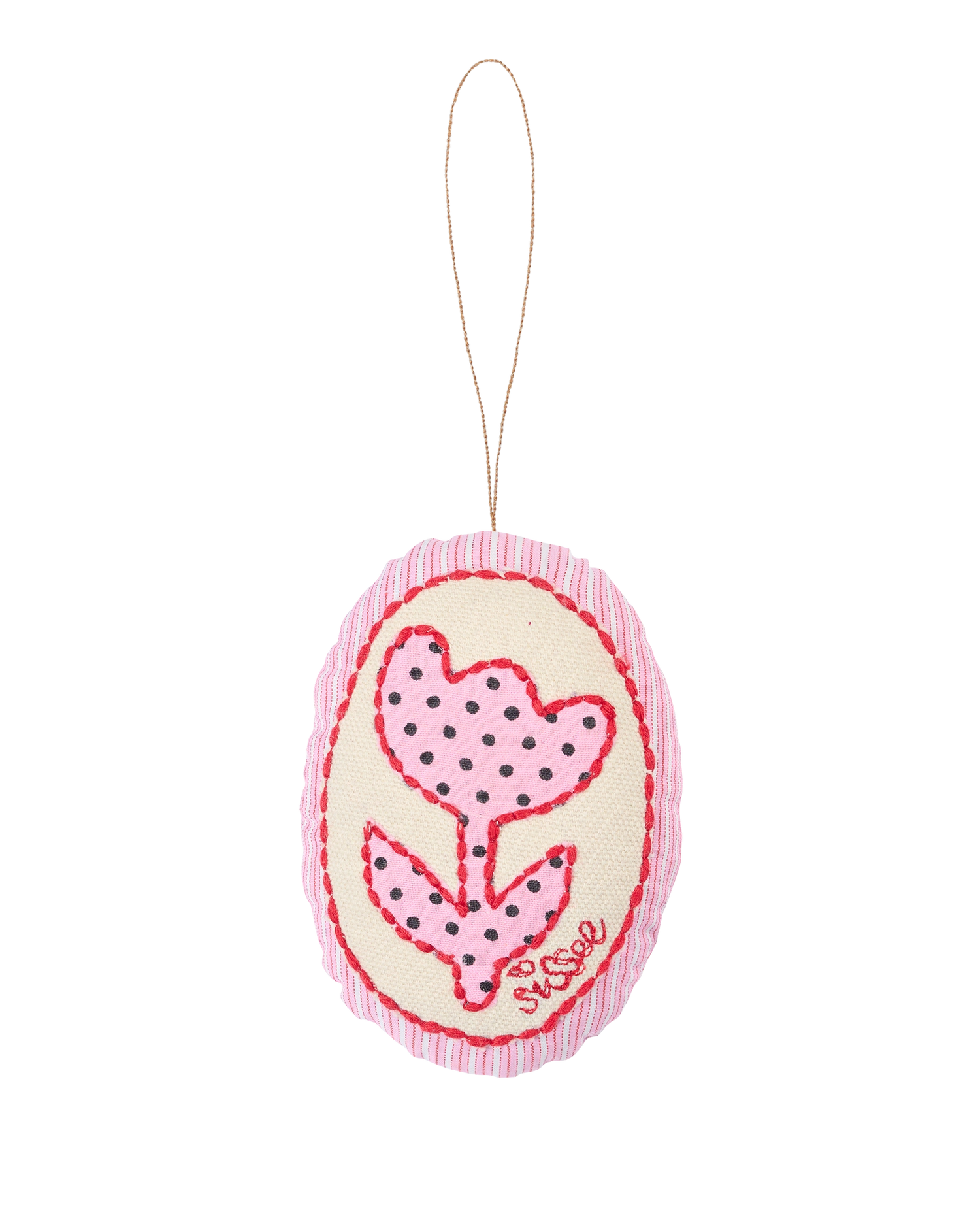 Vera Easter Egg Ornament - Dot Pink