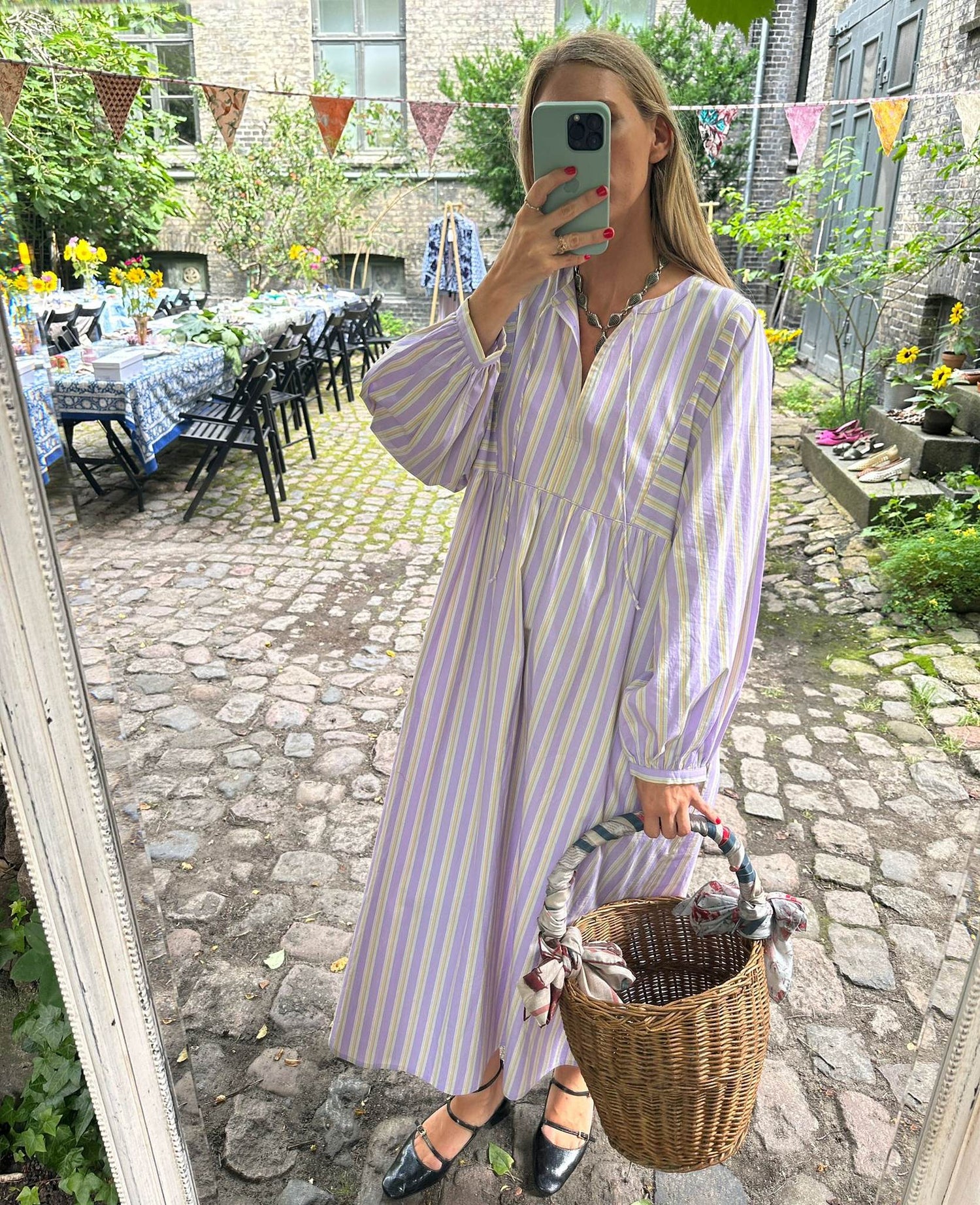 Vera Dress - Lavender Stripes