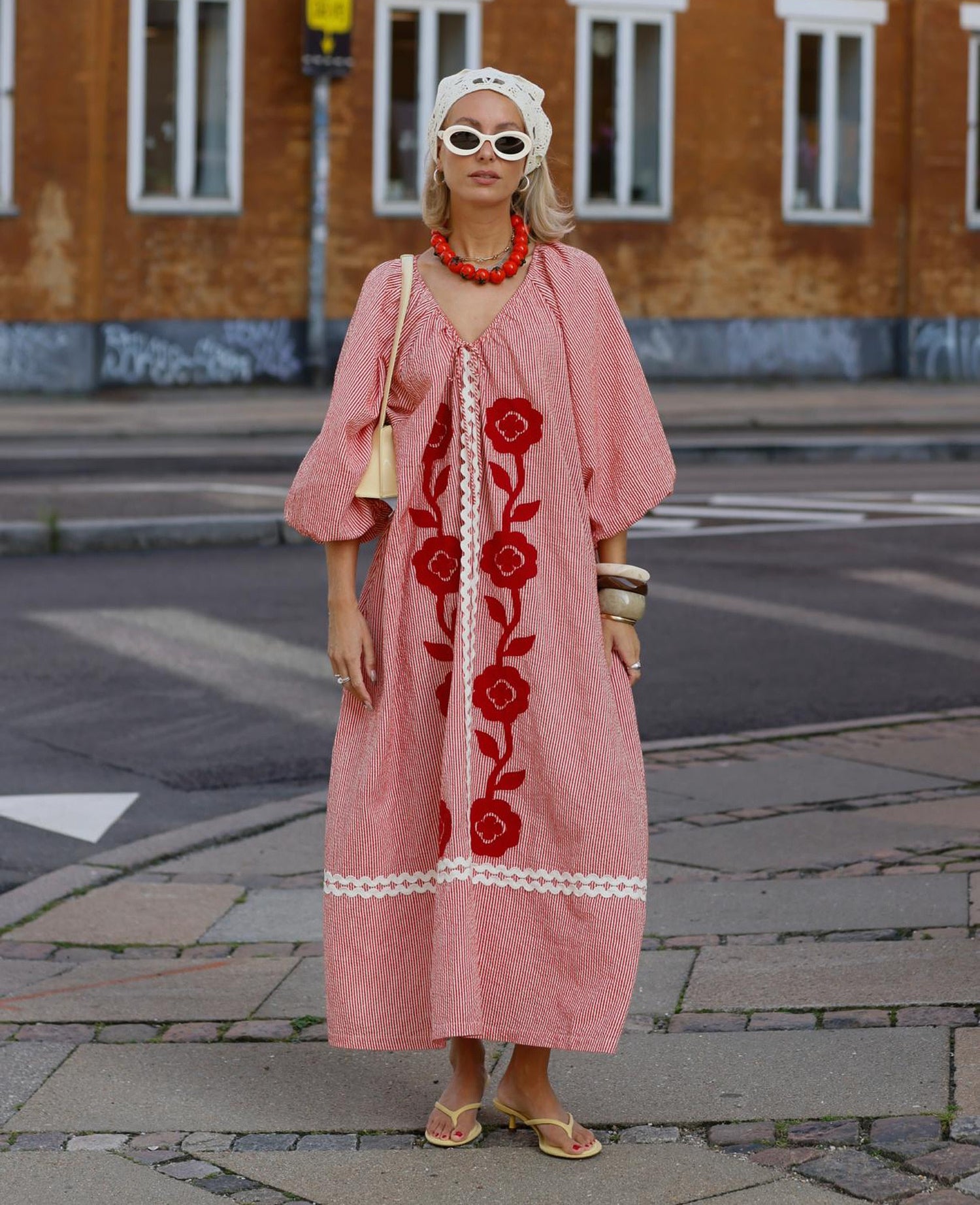Abelone Dress - Red Flower