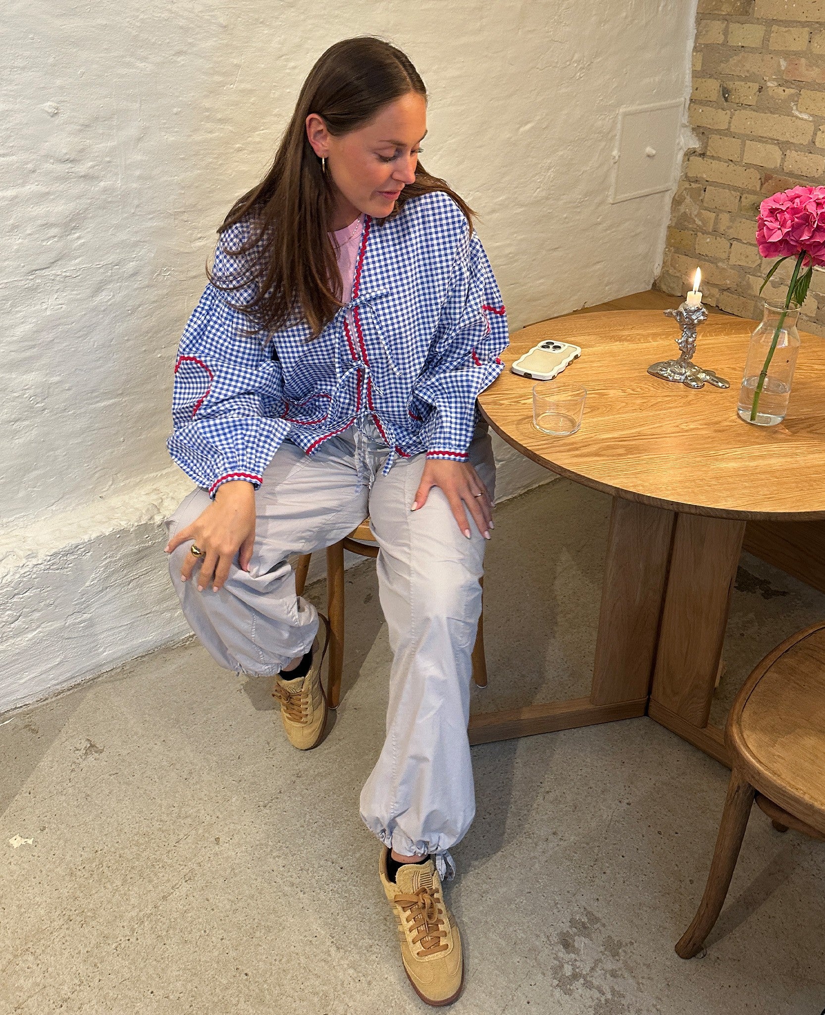 Astrid Top - Blue Checks – SISSEL EDELBO