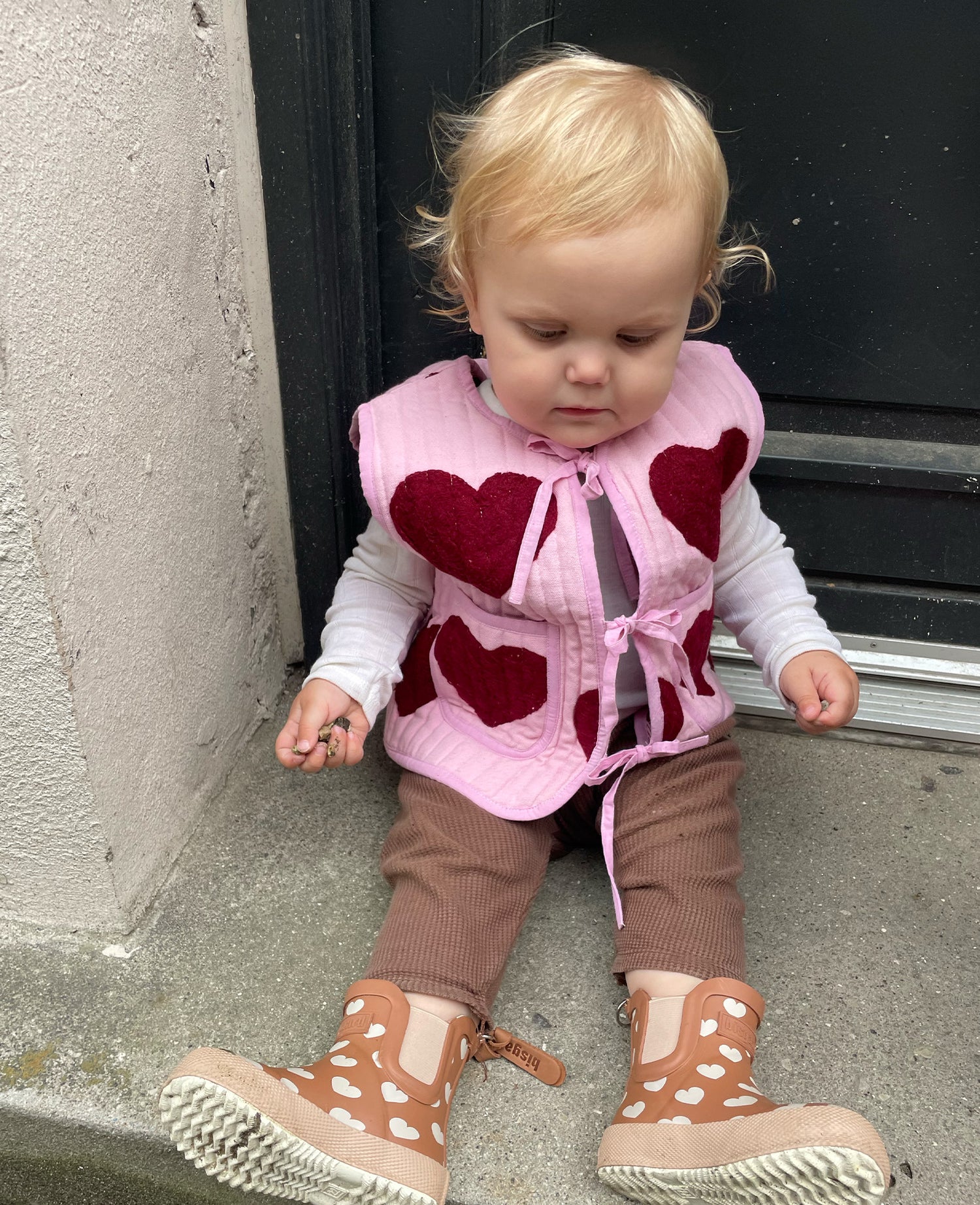 Honey MINI Vest - Burgundy Hearts