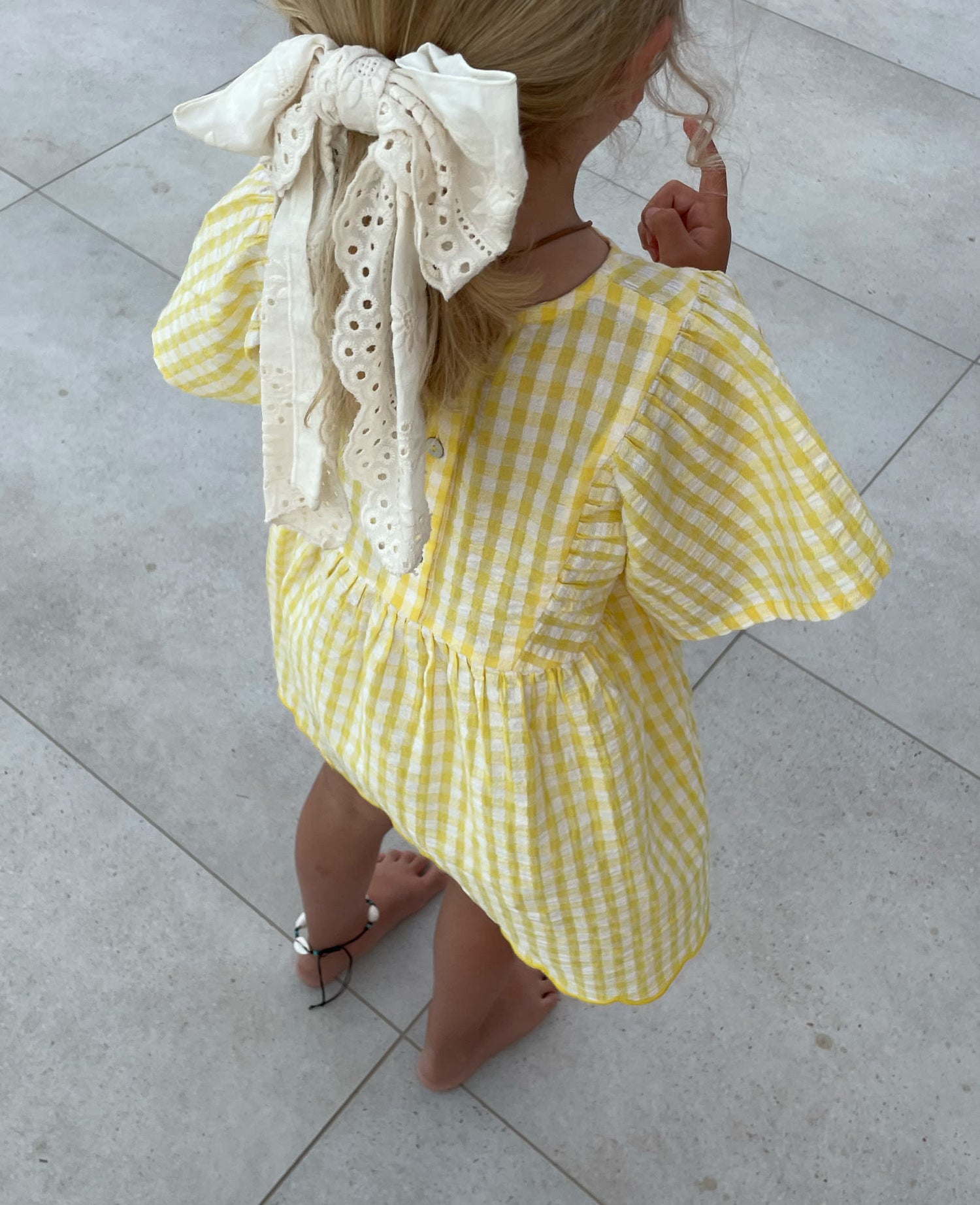 Katrine MINI Dress - Yellow Checks