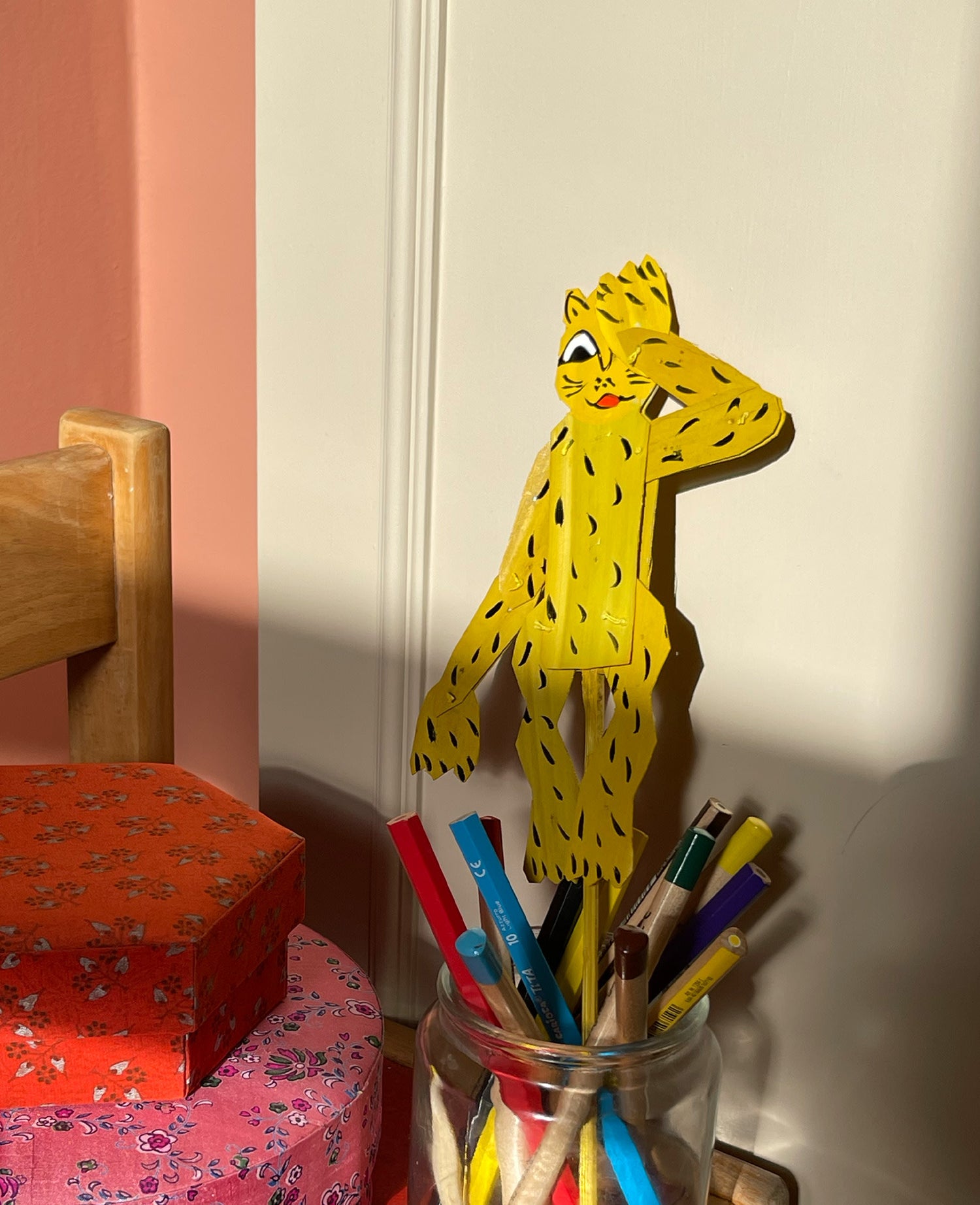 Tiger Puppet Stick - Yellow