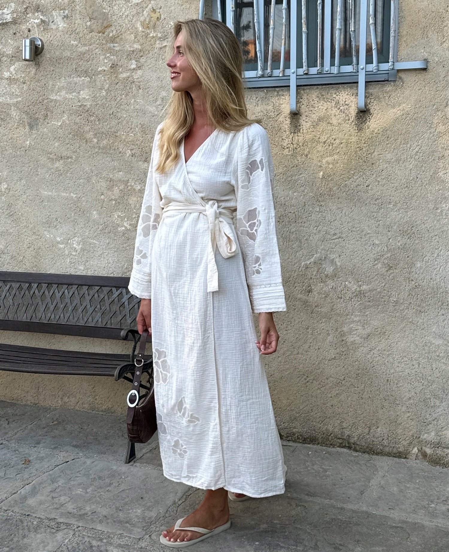 Winfrey Wrap Dress - Ecru
